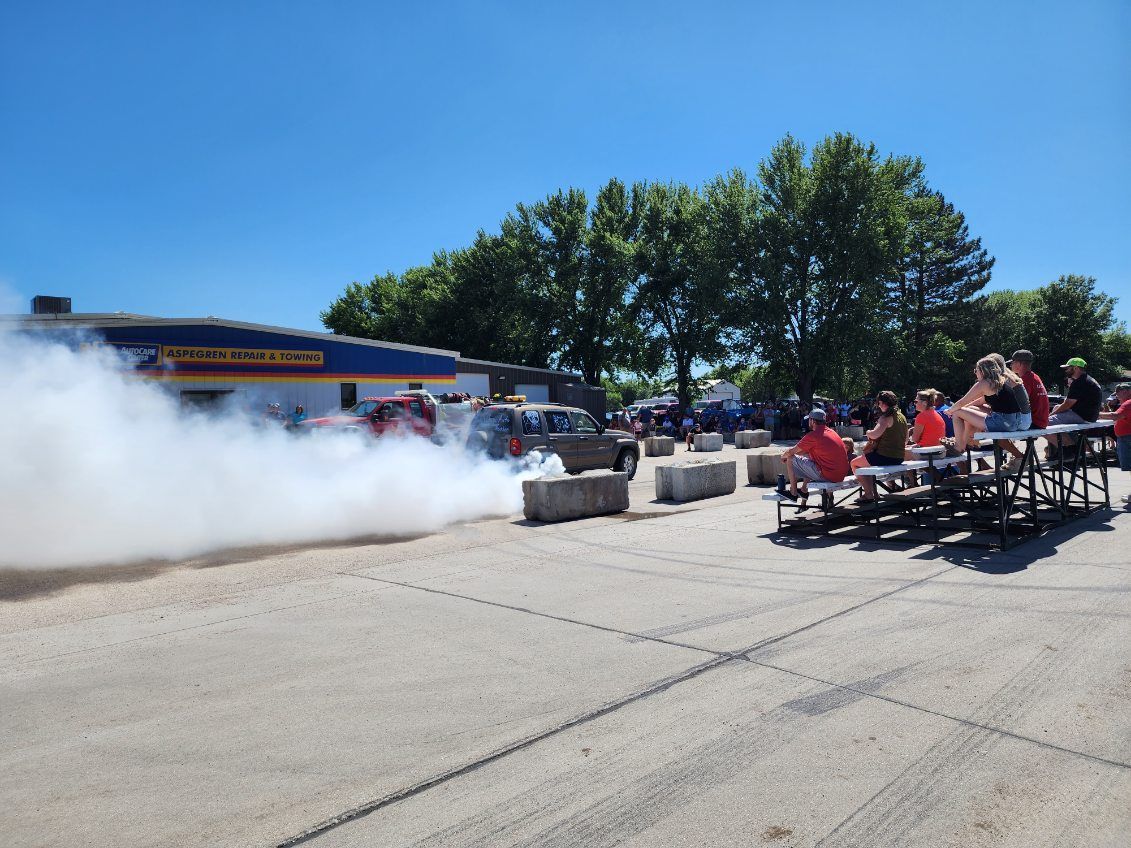 Annual Burnout Contest at Aspegren Repair in Sutton, NE