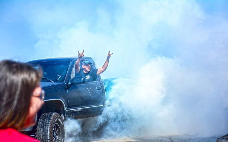 Annual Burnout Contest at Aspegren Repair in Sutton, NE