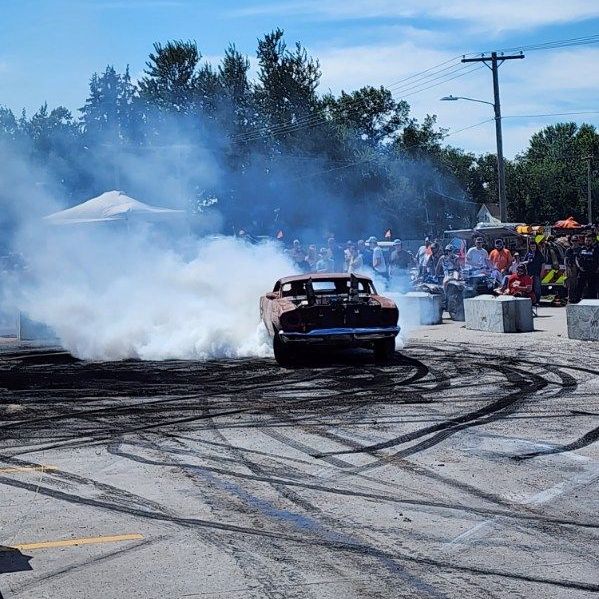 Annual Burnout Contest at Aspegren Repair in Sutton, NE