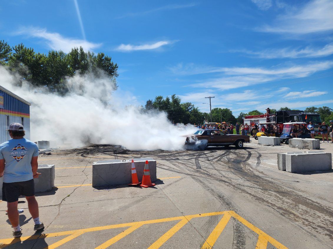 Annual Burnout Contest at Aspegren Repair in Sutton, NE