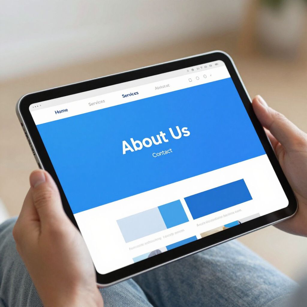 Hands holding tablet displaying 