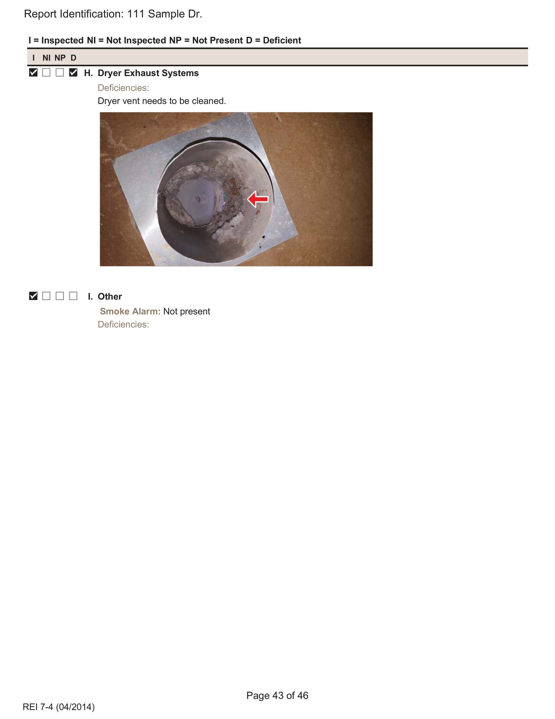 A top-down view of a circular drain grate set in a beige floor, with a red arrow pointing toward the drain edge.