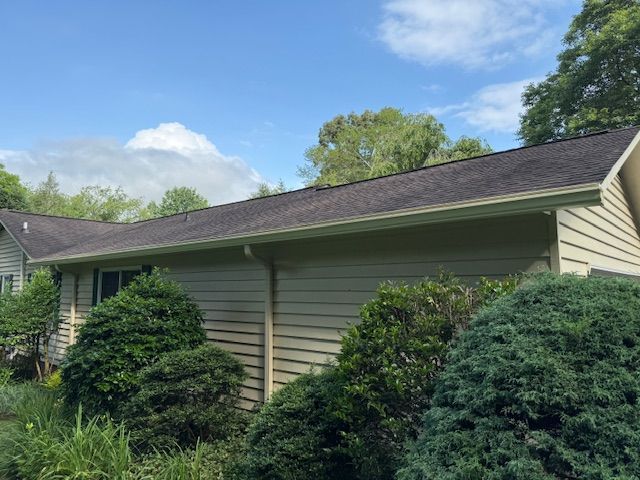 Gutter from the roof of a house.
