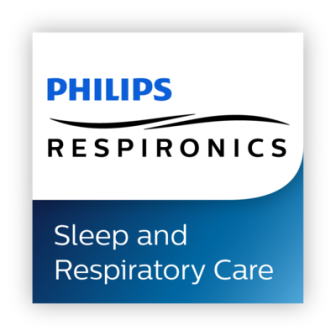 Philips Respironics logo: Blue and white square with
