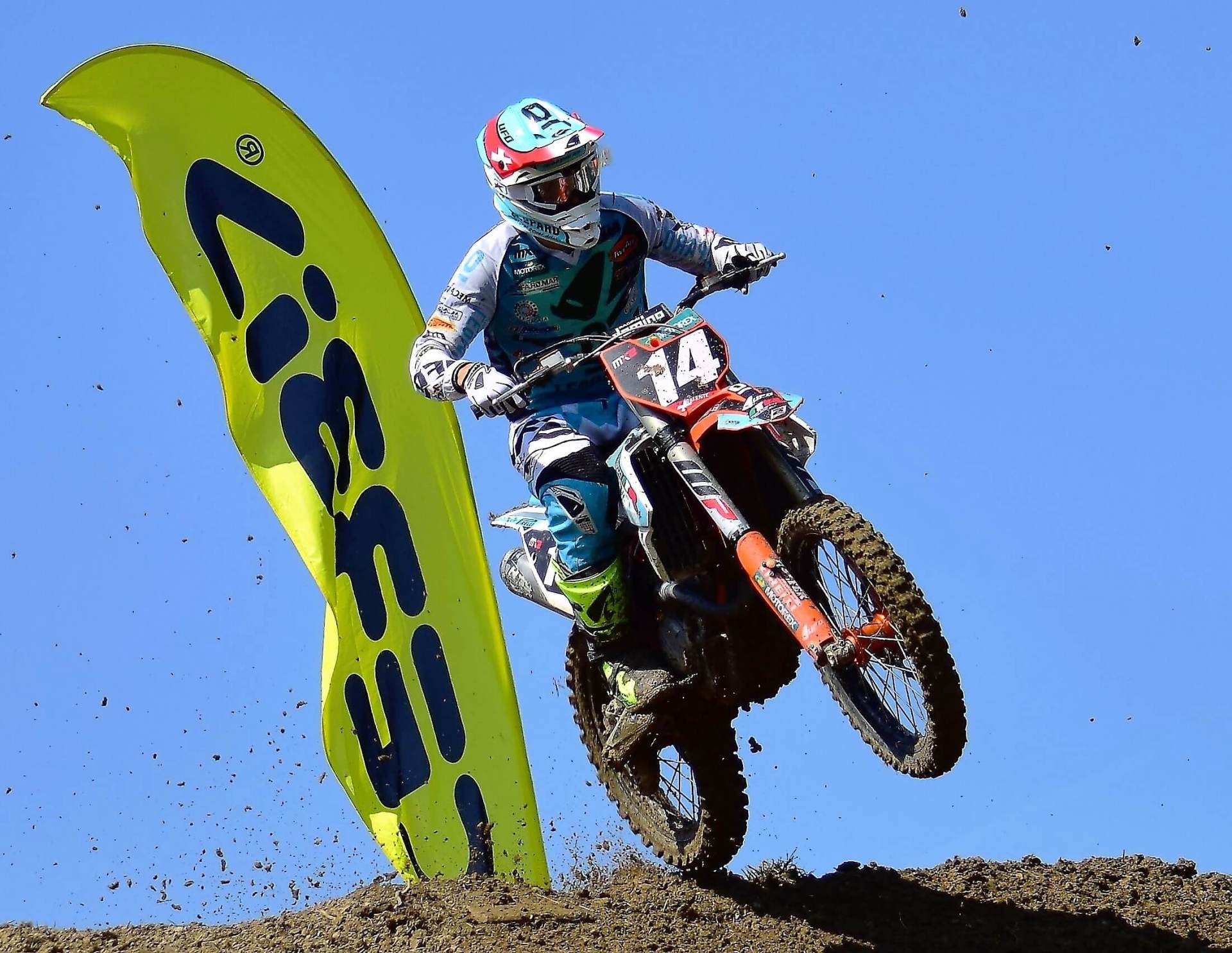 Motocrossfahrer Rennen