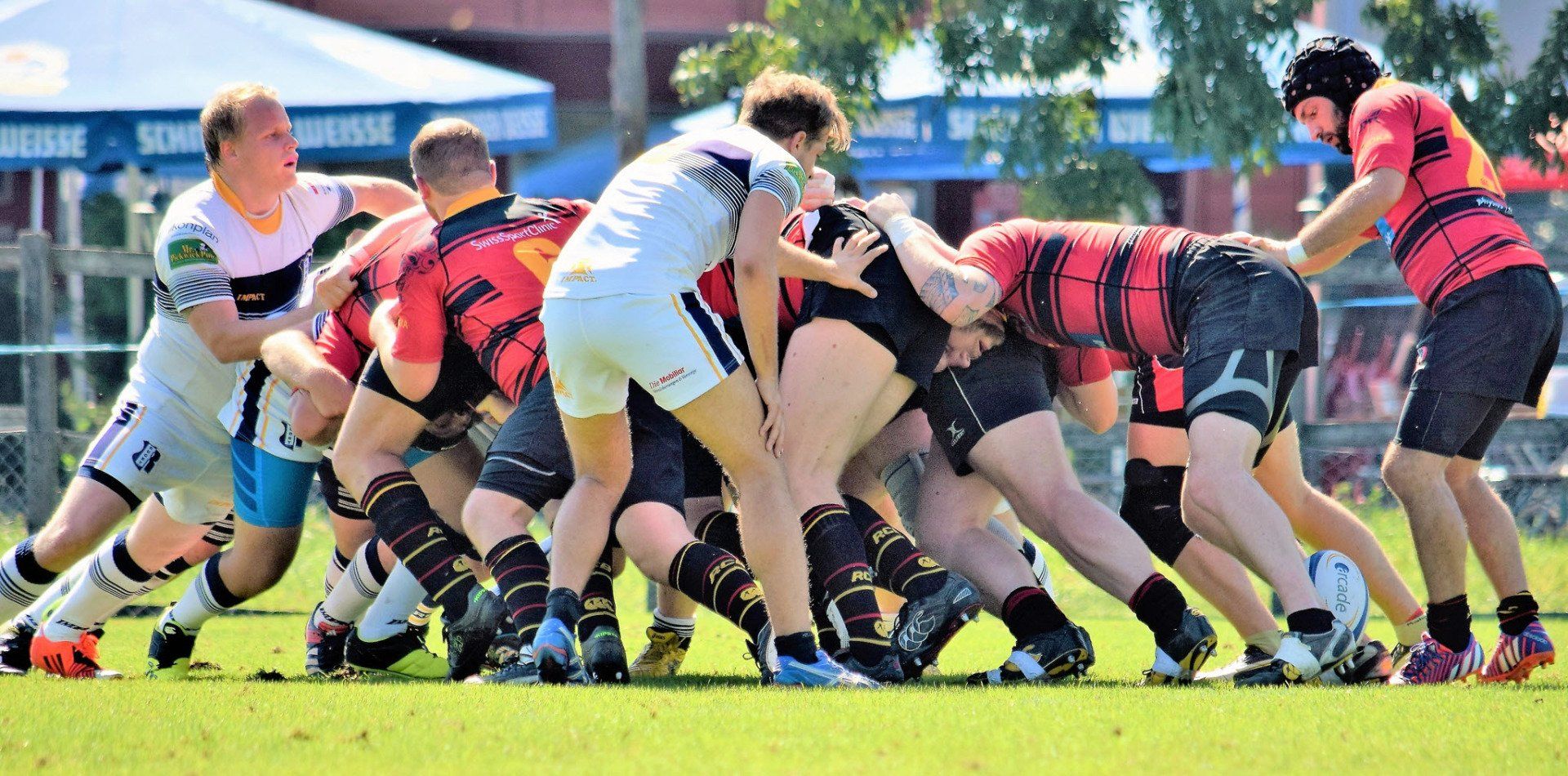 Rugbyspieler während Spiel