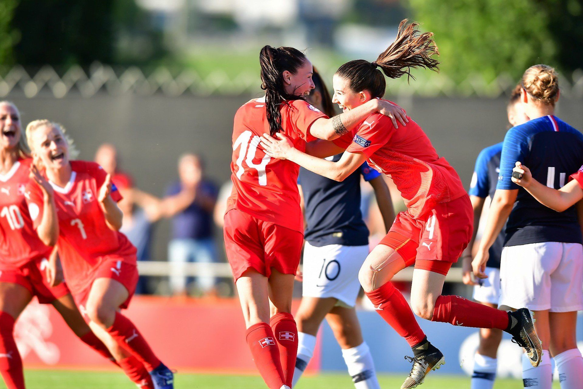 Frauenfussball Nationalteam Schweiz Torjubel