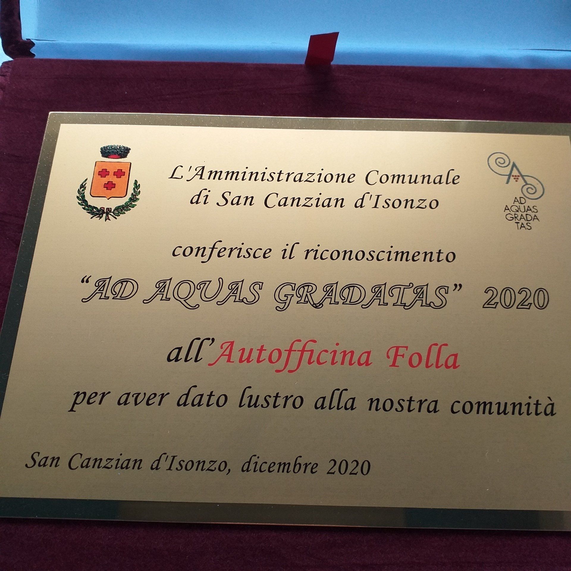 Targa riconoscimento