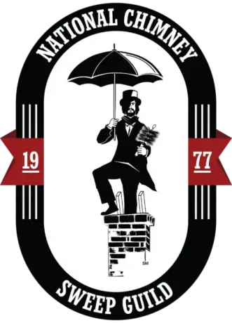 A logo for the national chimney sweep guild