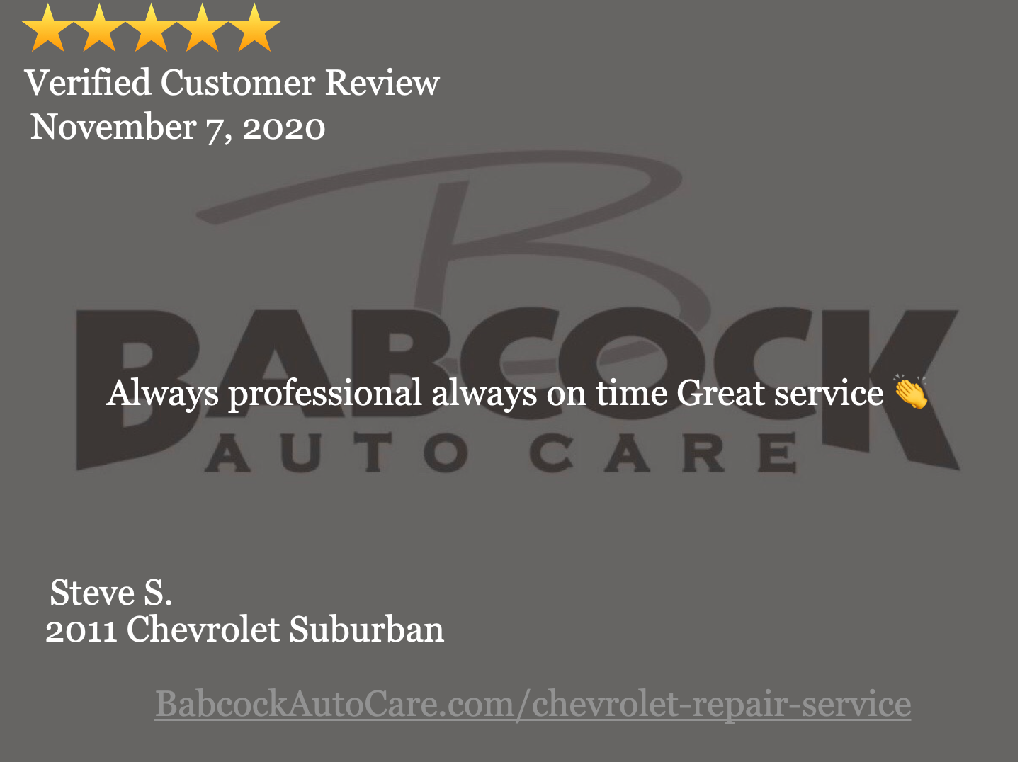 Customer Review by Steve S. - Babcock Auto Care