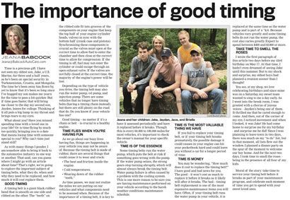 The importance of good timing - a newspaper article | Babcock Auto Care