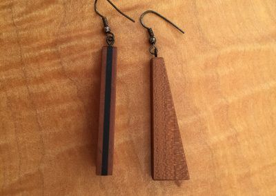 Earrings sawn cherry ebony - Doylestown, PA - Hoehne Clark Fine Furniture & Design