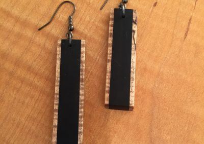 Earrings spalted maple ebony - Doylestown, PA - Hoehne Clark Fine Furniture & Design