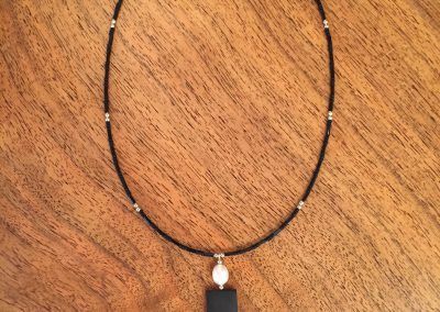 Ebony pearl necklace silver and glass beads - Doylestown, PA - Hoehne Clark Fine Furniture & Design