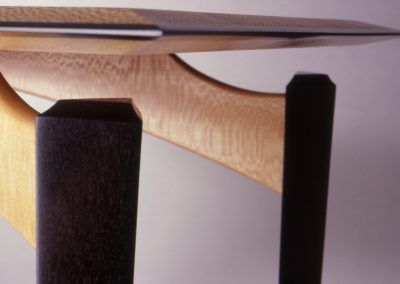 Floating table ebony leg close up - Doylestown, PA - Hoehne Clark Fine Furniture & Design