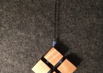 Maple ebony chiclets pale blue glass beads - Doylestown, PA - Hoehne Clark Fine Furniture & Design