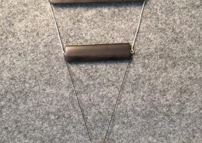 Necklace ebony metal silk cord pearl - Doylestown, PA - Hoehne Clark Fine Furniture & Design