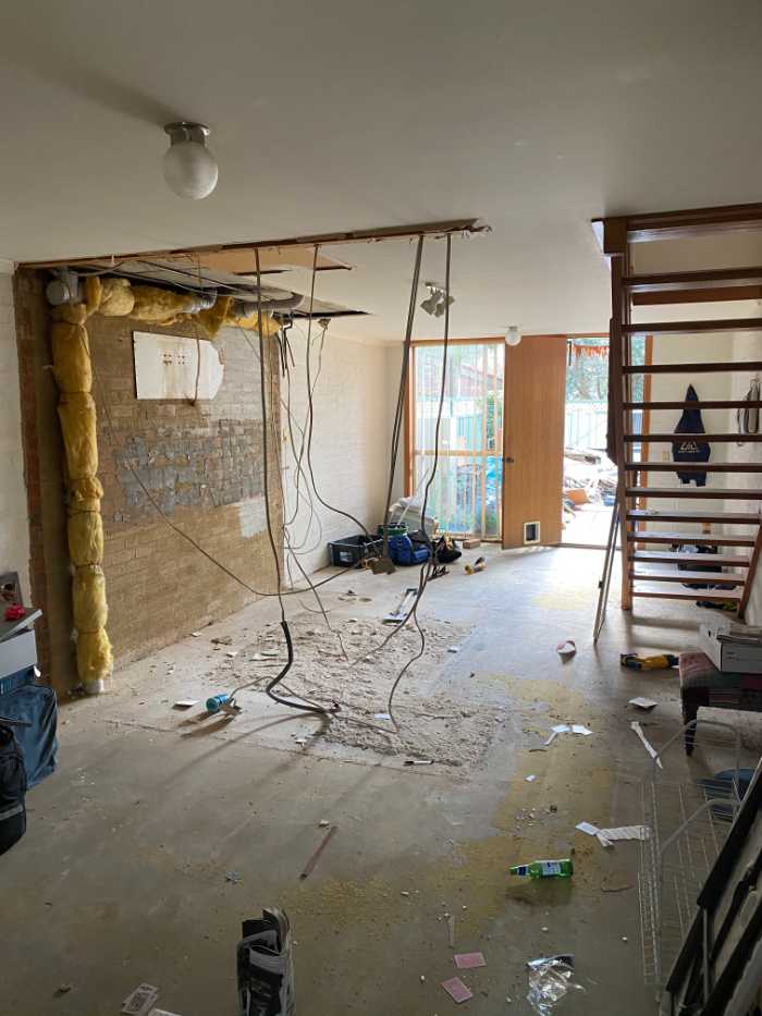 room being demolished