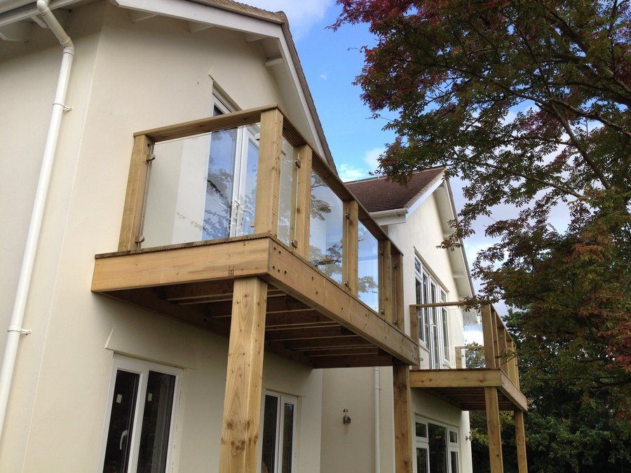 First-floor balconies for a large private residence