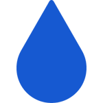 Blue teardrop shape.