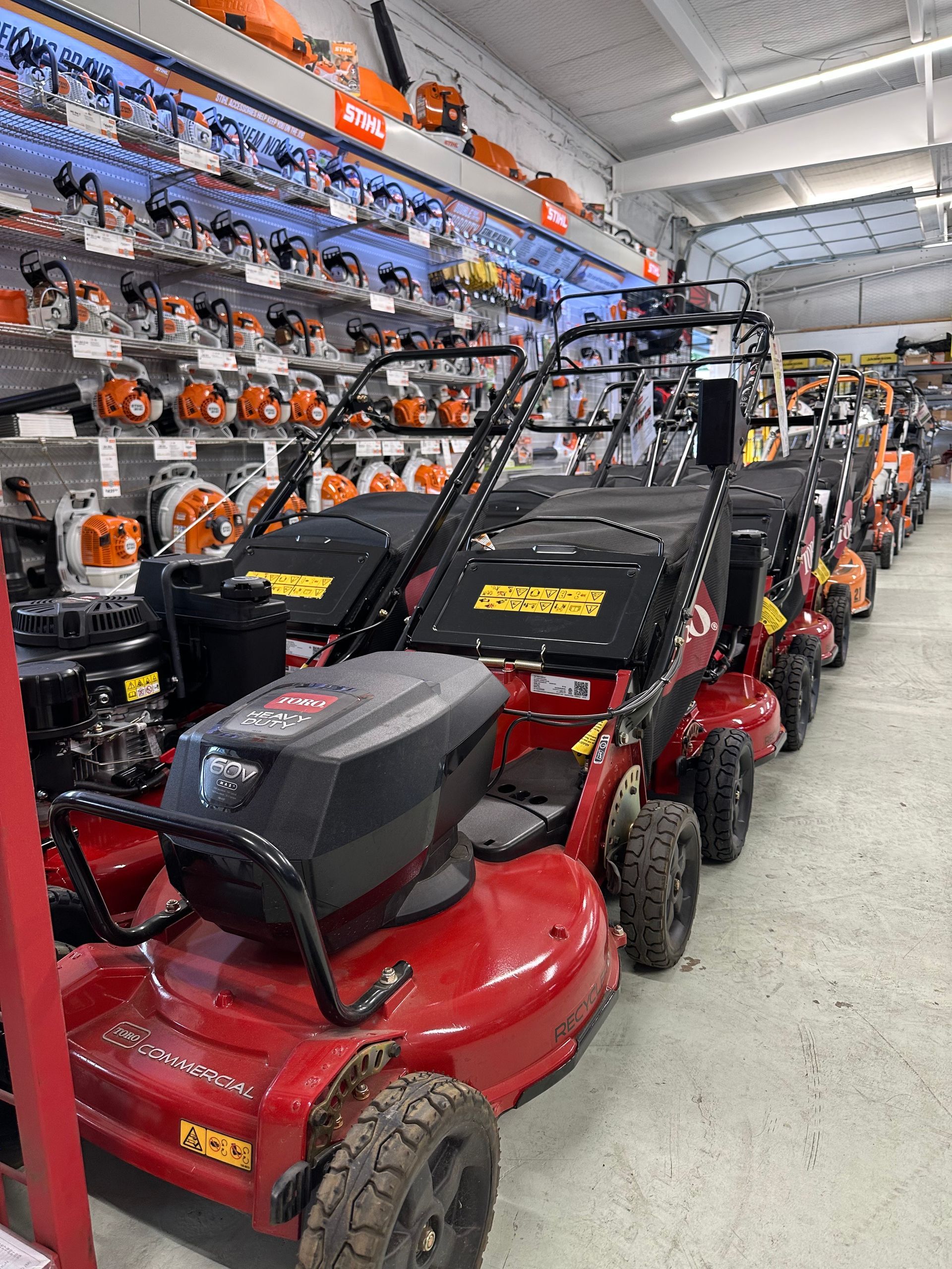 Toro Commercial Mowers with Stihl in Background