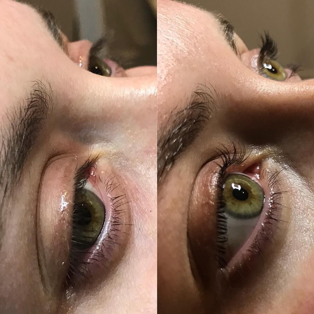 A Close Up of a Woman's Eyes Before and After Eyelash Extensions — Erikka's All Occasion Beauty In Rockhampton City, QLD