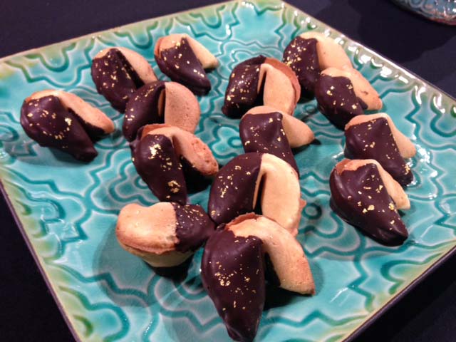 Chocolate and Gold Fortune Cookies