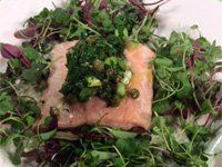 Poached Salmon Fillets with Salsa Verde