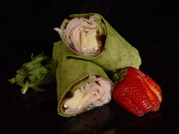 Turkey Wraps with Brie and Cranberry