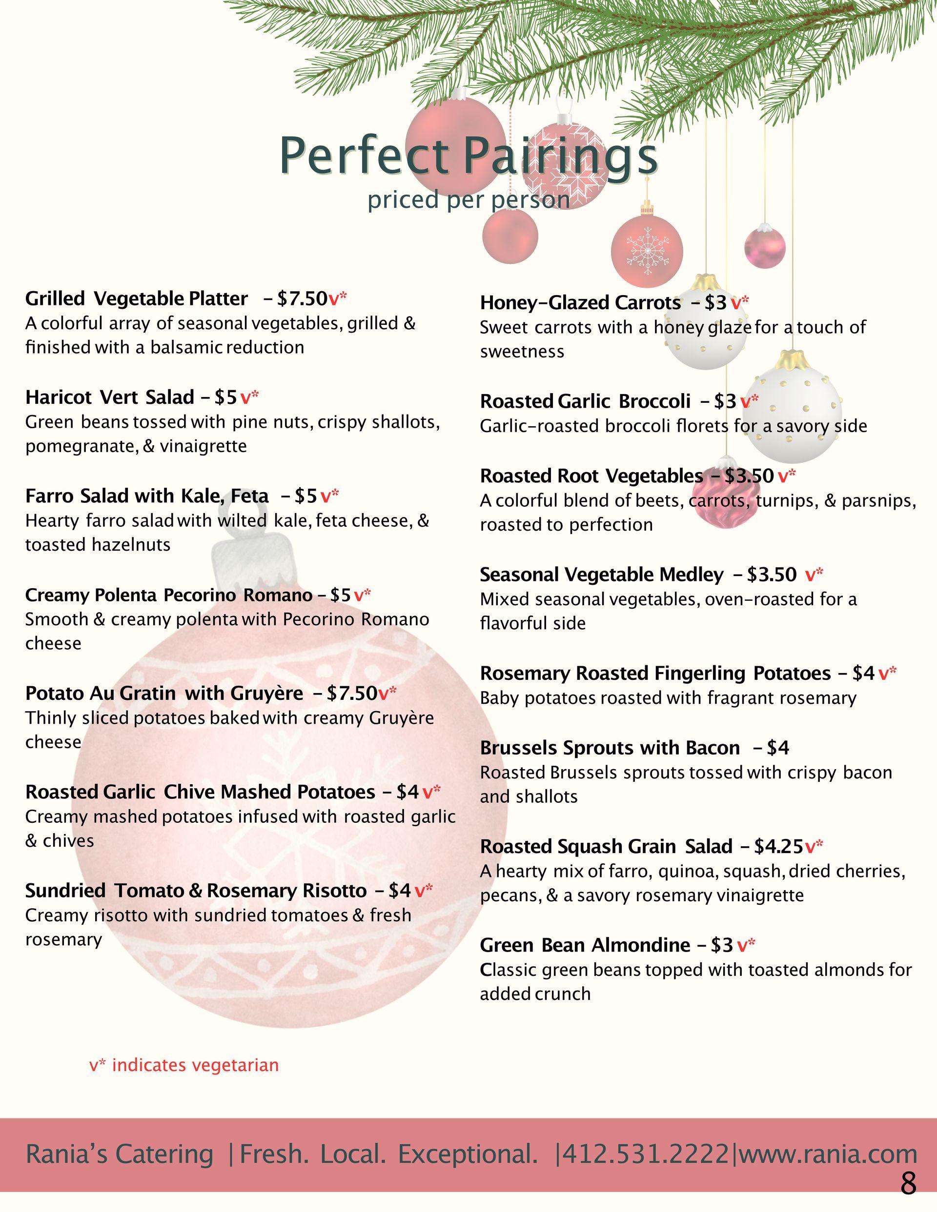 A page with christmas decorations and the words perfect pairings