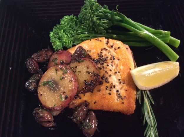Pan Seared Arctic Char with Olives and Potatoes