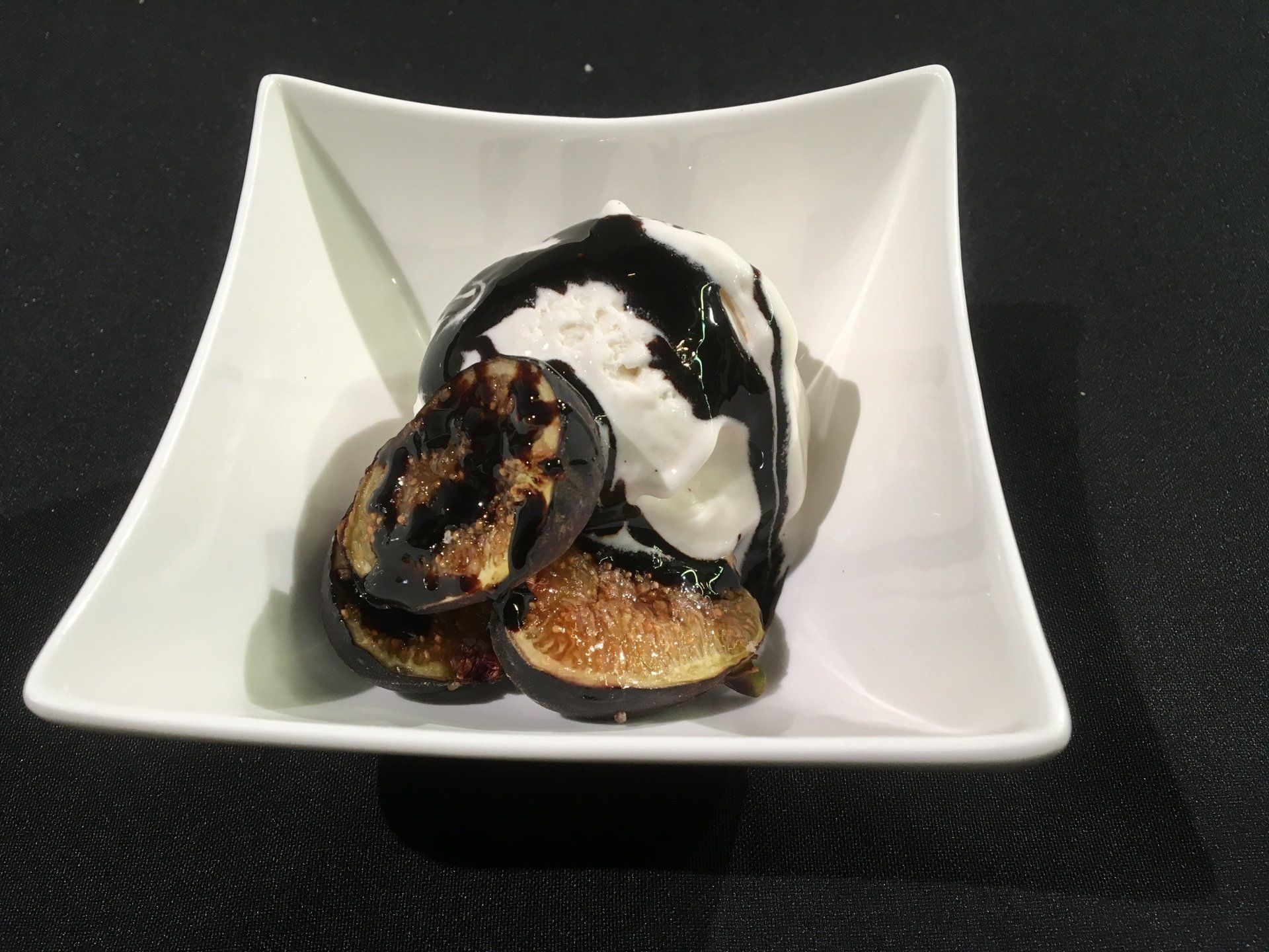 Figs with Vanilla Ice Cream and Aged Balsamic Vinegar