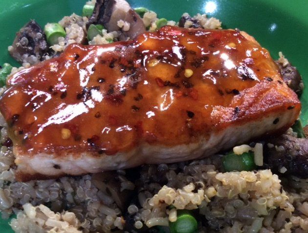 Grilled Salmon with Quinoa and Brown Rice
