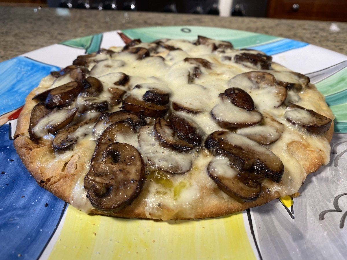 Mushroom and Teleggio Pizza
