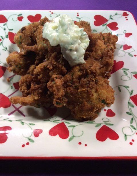 Parmesan Fried Oysters with Roasted Garlic Dip