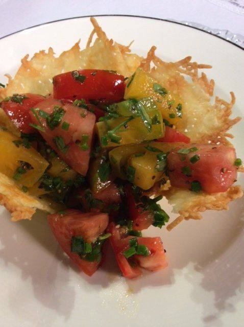 Parmesan Tuiles with Tomato - Tarragon Salad