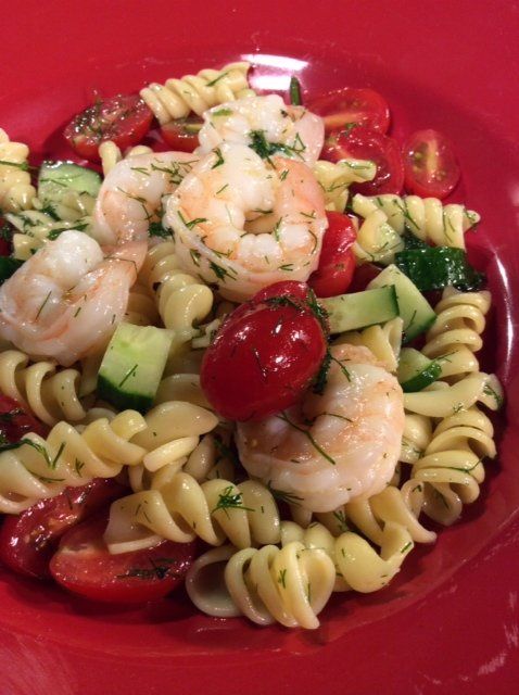 Pasta Salad with Shrimp and Lemon Dill Dressing