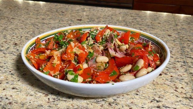 End of Summer Red Pepper and White Bean Salad