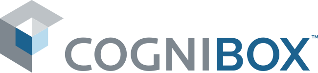 Un logo pour cognibox est affiché sur un fond blanc.