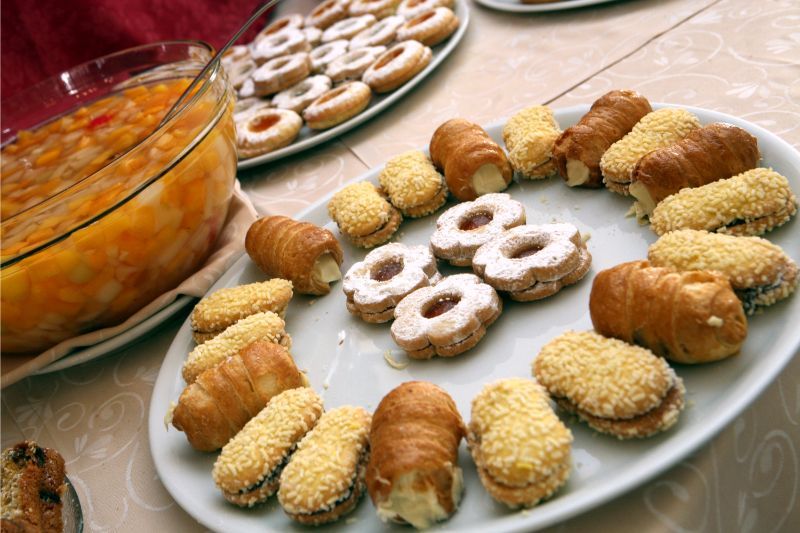 Süßspeisen für das Frühstücksbuffet