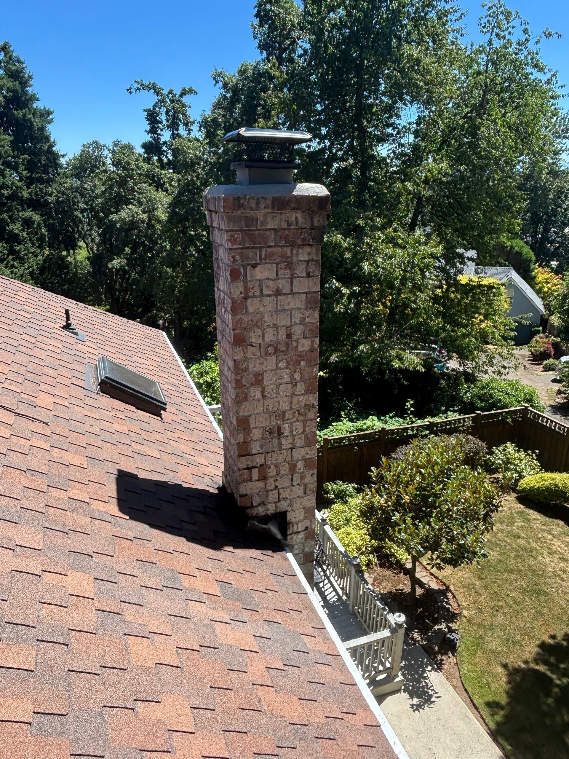 Brick chimney repair