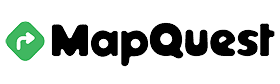 A mapquest logo with a green arrow pointing up.
