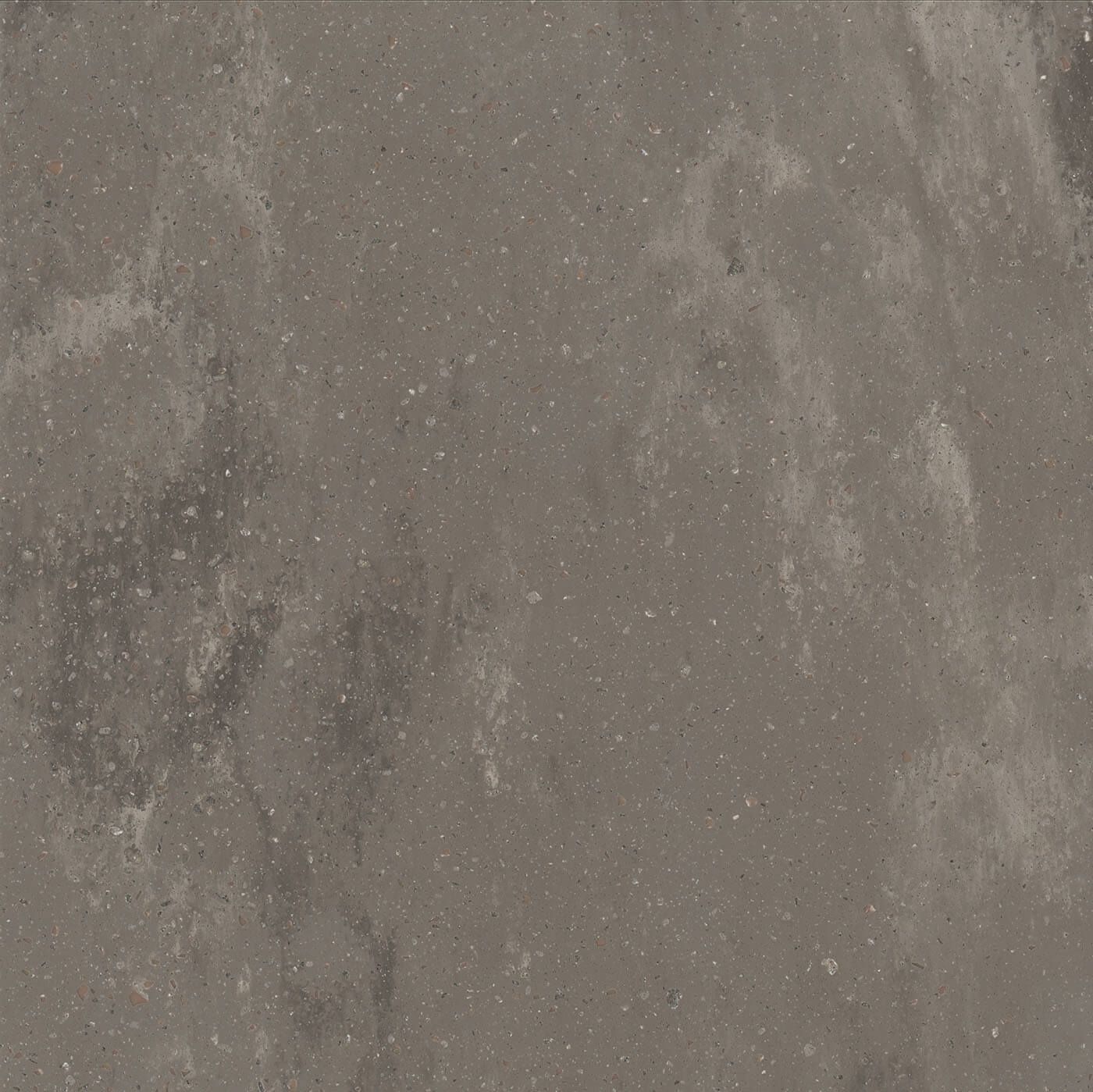 Gray countertop with mottled, speckled texture.