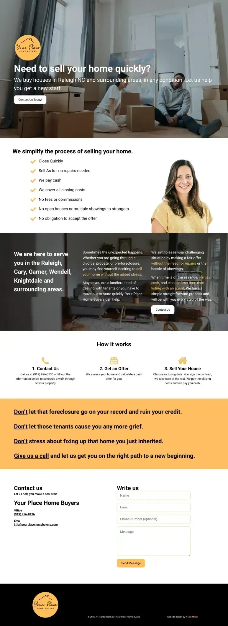 example one page website