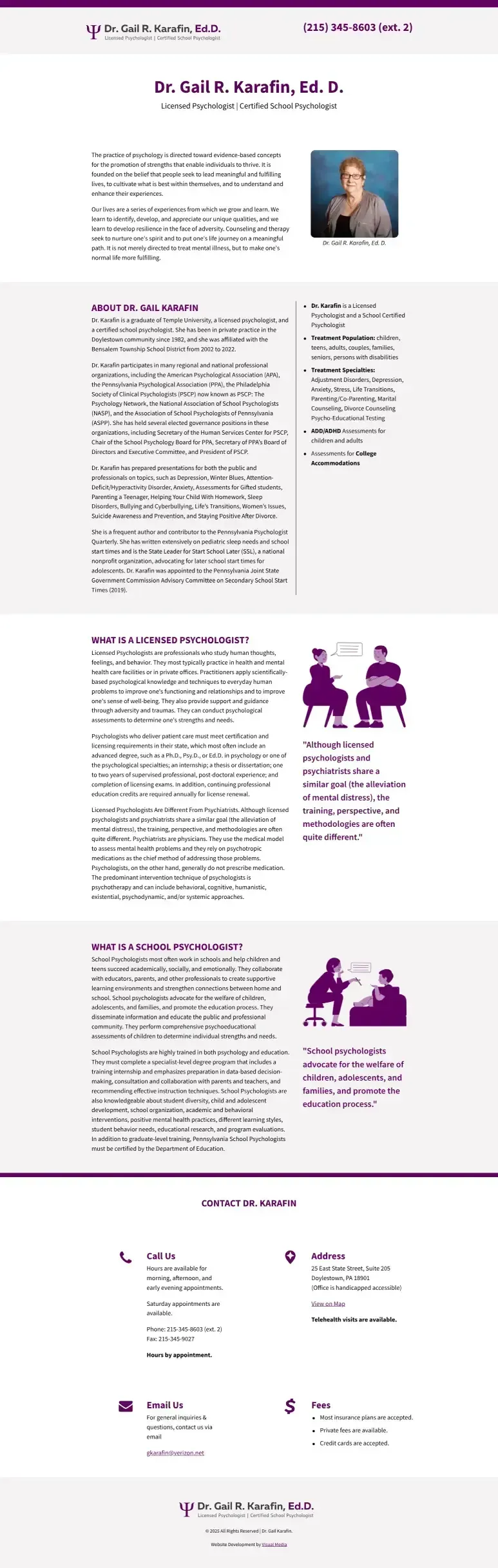 example one page website