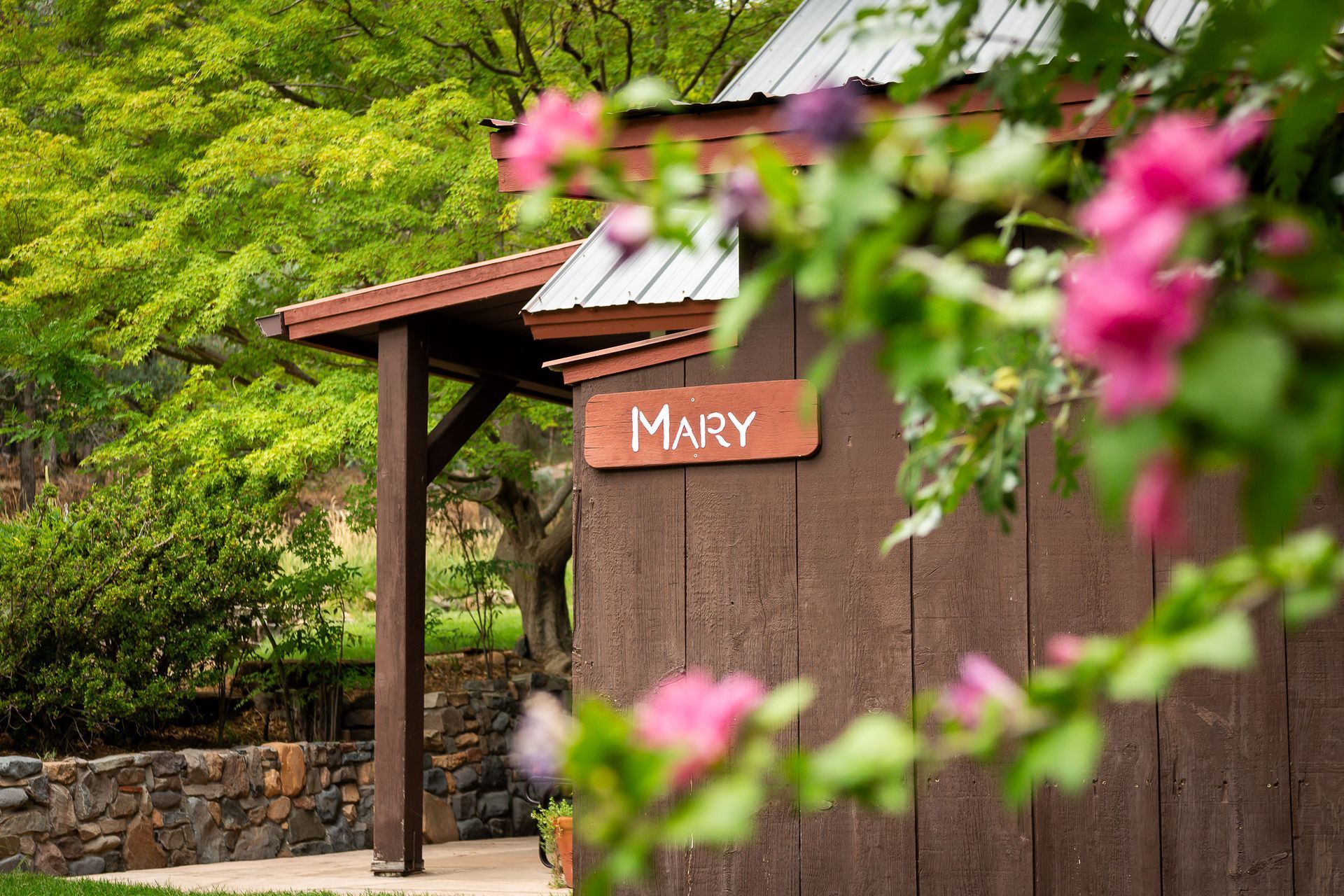 Brown wooden structure with 