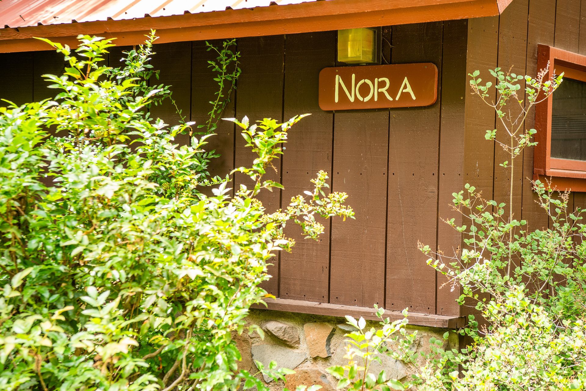 Brown cabin with a 