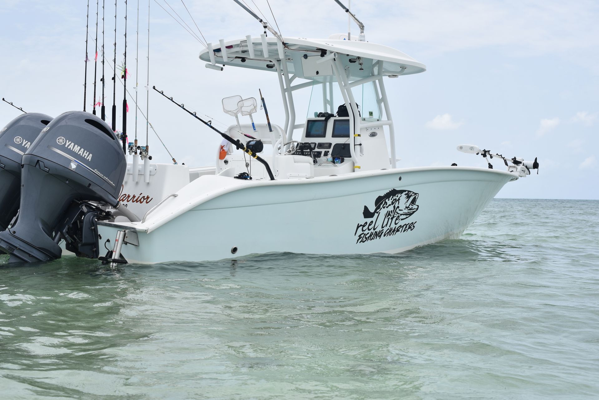 A man is holding a large fish in his hands in the water.