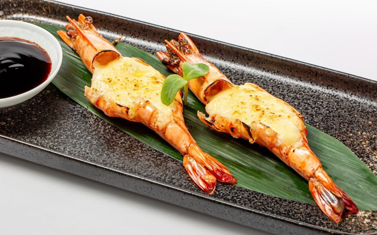 crevettes au four avec du fromage