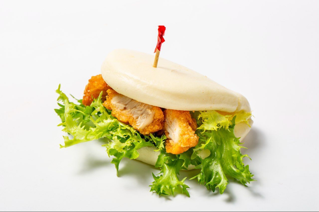 pancakes a la vapeur avec poulet grille